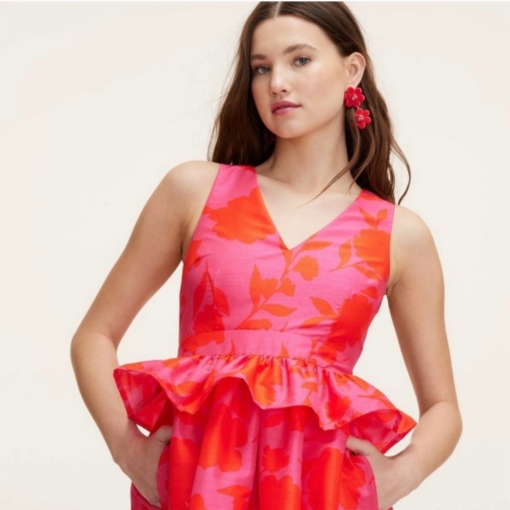 Kate Spade‎ Peplum Rose Midi Dress - Picture 5 of 10
